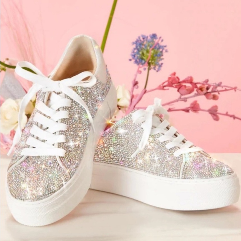 Betsey Johnson Rhinestone Sidny Suton Sneakers Sz 10